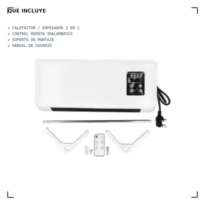 Calefactor y Aire Acondicionado de Pared 2 en 1